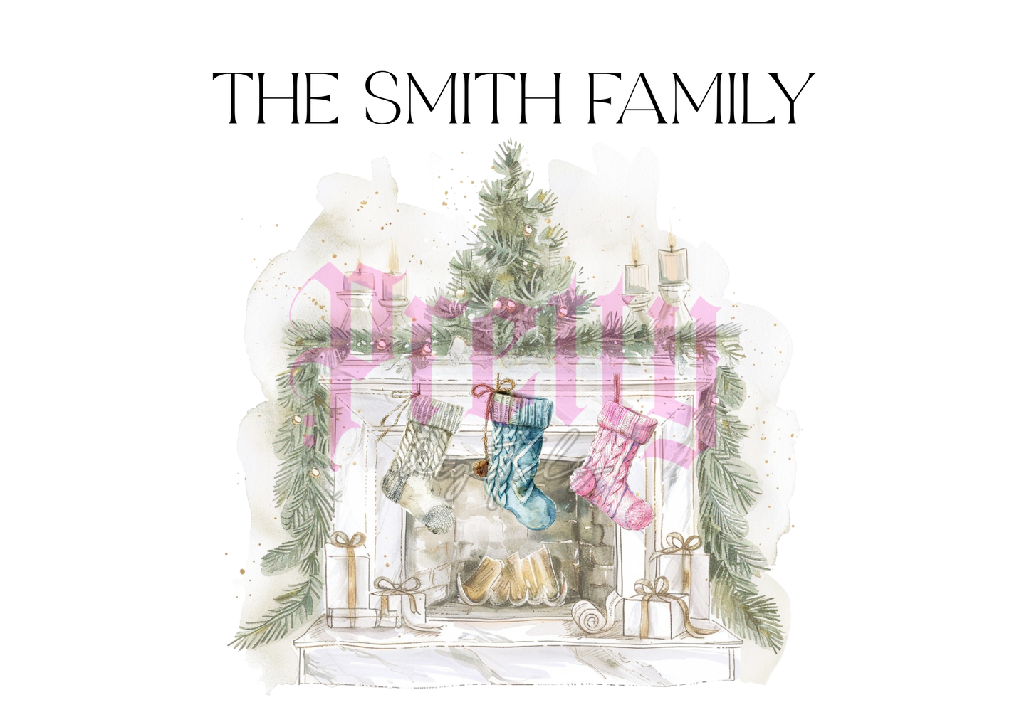 Rustic Christmas Fireplace & Stocking Scene Builder | 5-Piece PNG Set | Digital Download