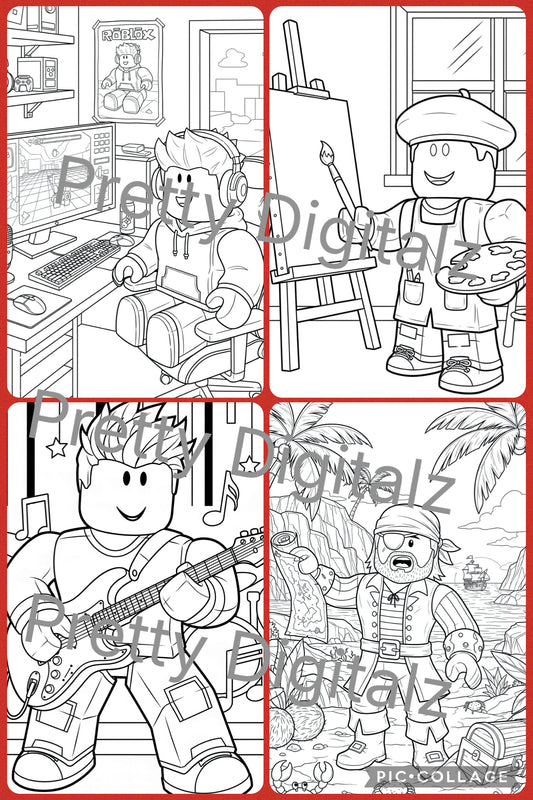 Roblox colouring book pdf digital download - no front cover