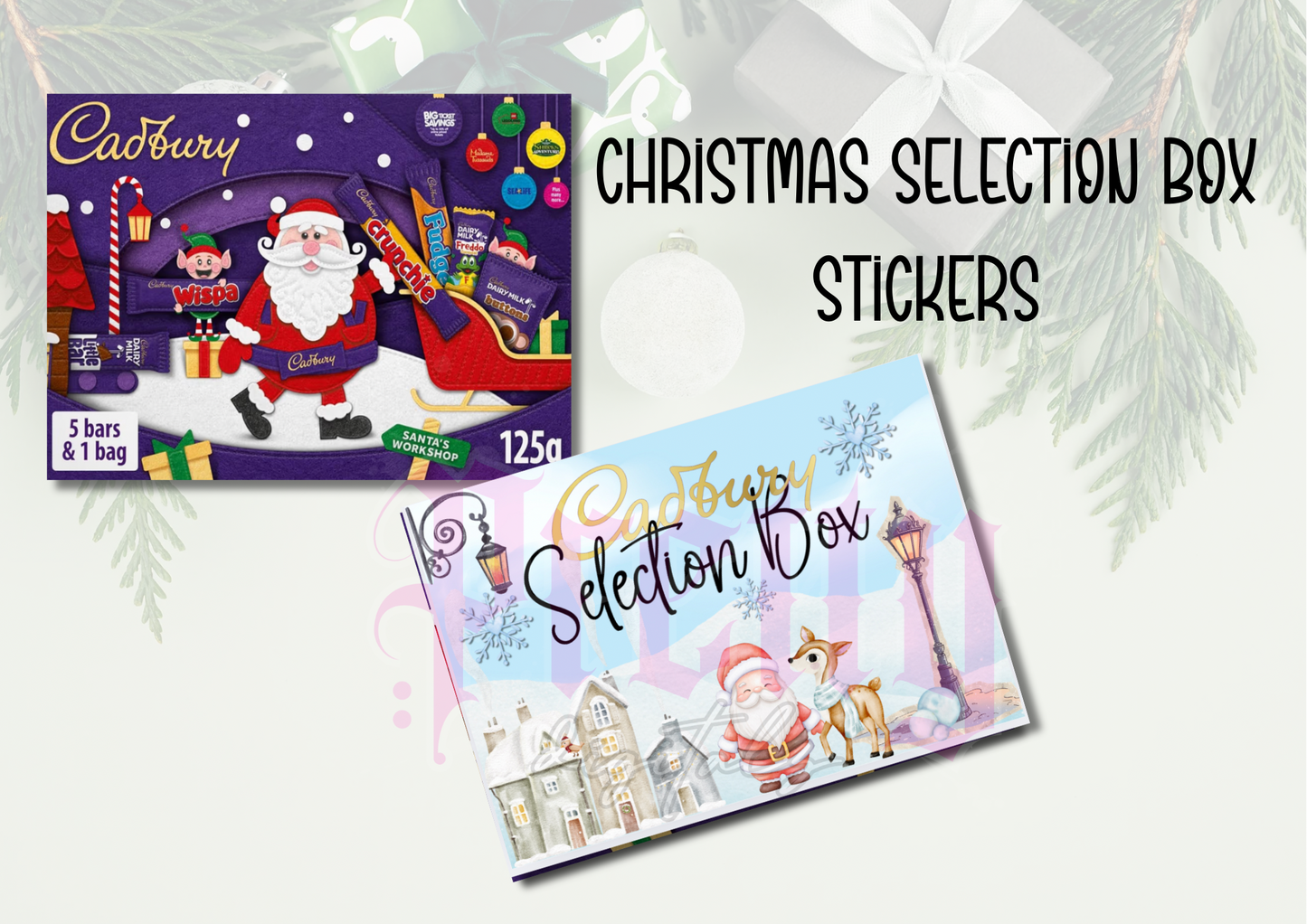 Selection Box Sticker Bundle (Set of 3) | Personalised Name Stickers | Printable PNG Digital Download Mock Up included