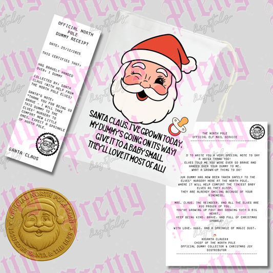 Santa Dummy Collection Digital Bundle | Printable Santa Letter, Receipt, Poem & Chocolate Coin Sticker | Christmas Craft Files for Cricut & Sublimation