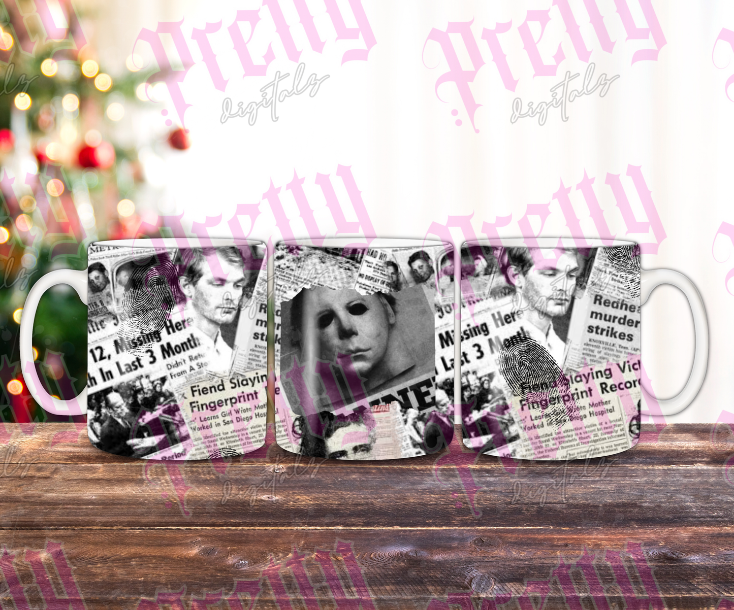 Crime newspaper tumbler and mug digital download