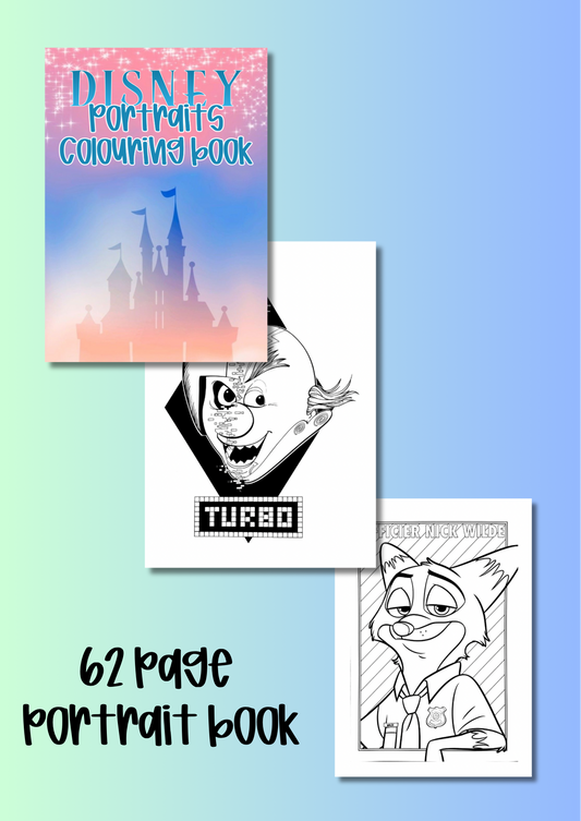 Character portrait colouring book PDF a4