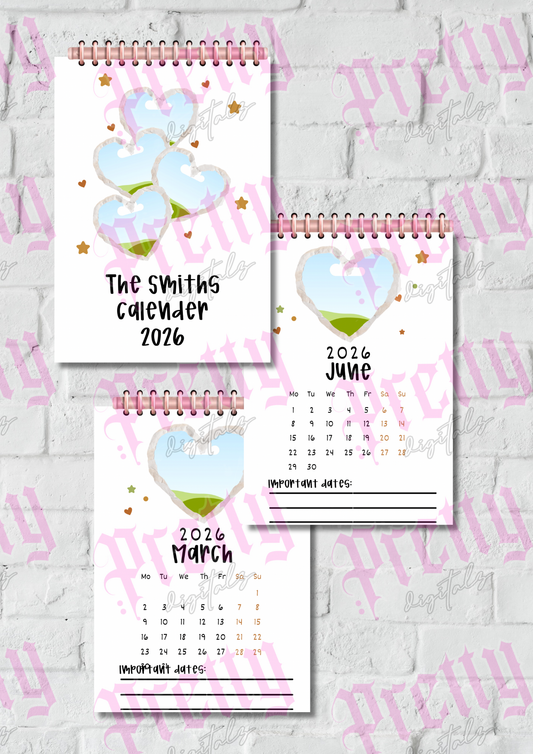2026 Photo Calendar Template | Editable Canva Link | Customisable Calendar with Photos | Printable Digital Download | Personalised Photo Gift | DIY Wall Calendar