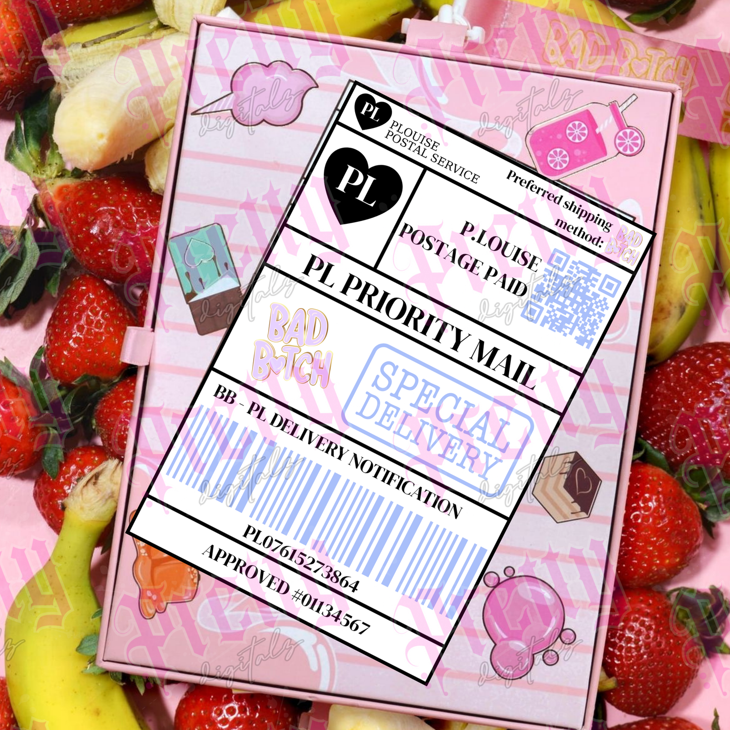 Plou postage labels set of five