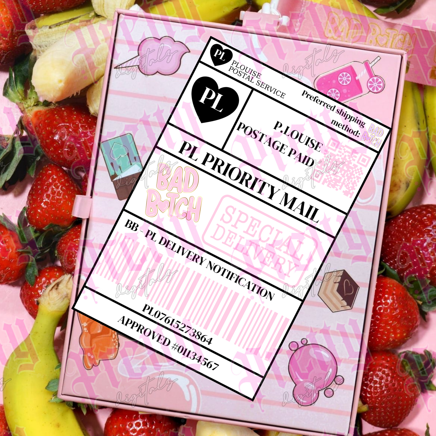 Plou postage labels set of five