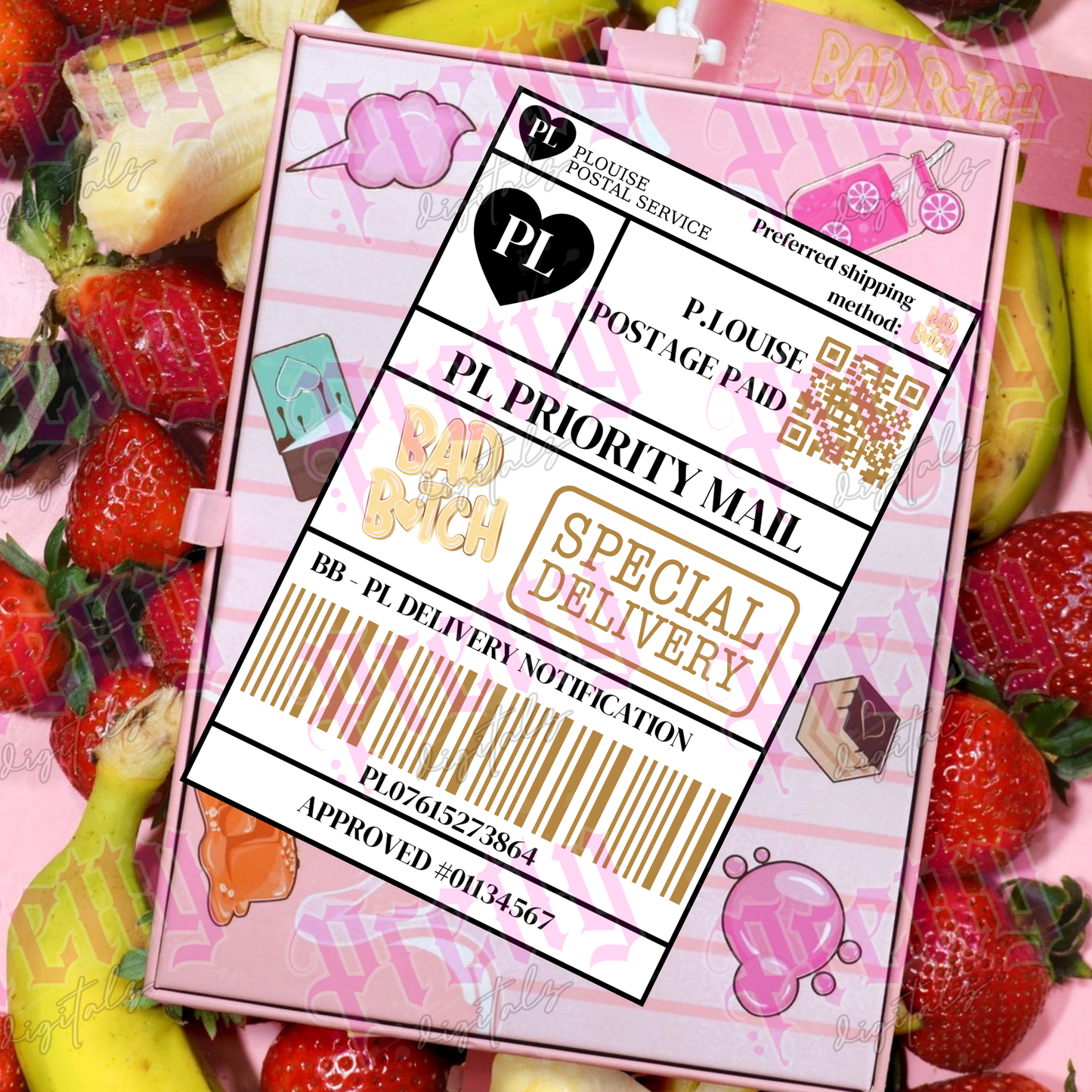 Plou postage labels set of five