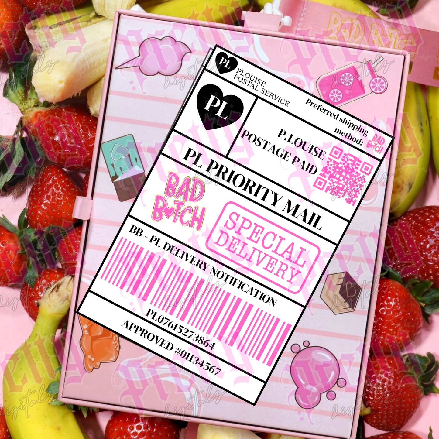 Plou postage labels set of five