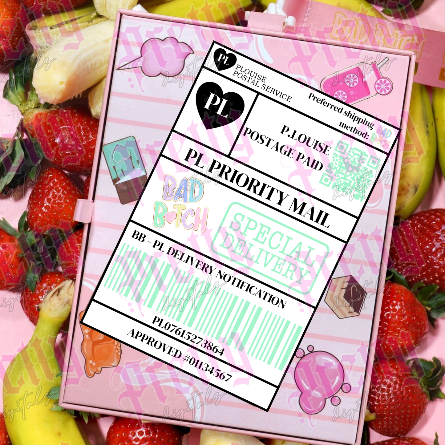 Plou postage labels set of five