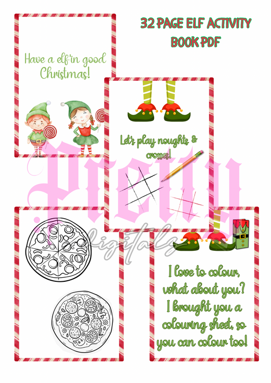 32 page elf activity printable book digital download