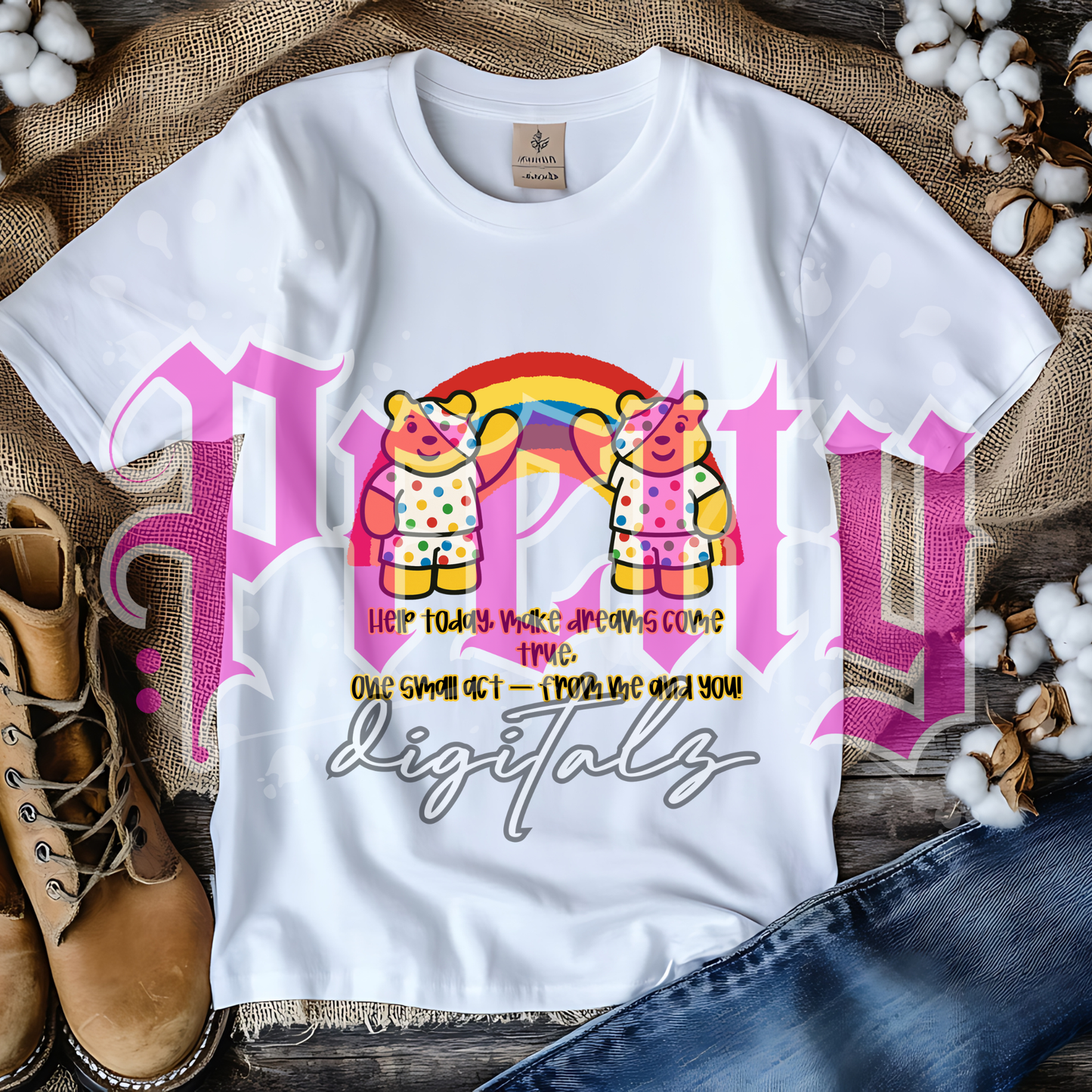 Children spotty bear bundle 4 PNGs