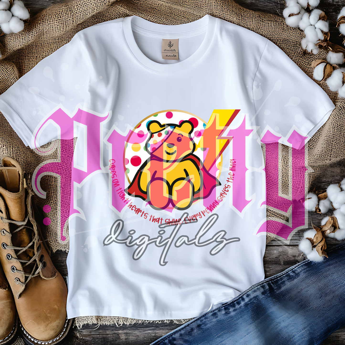 Children spotty bear bundle 4 PNGs