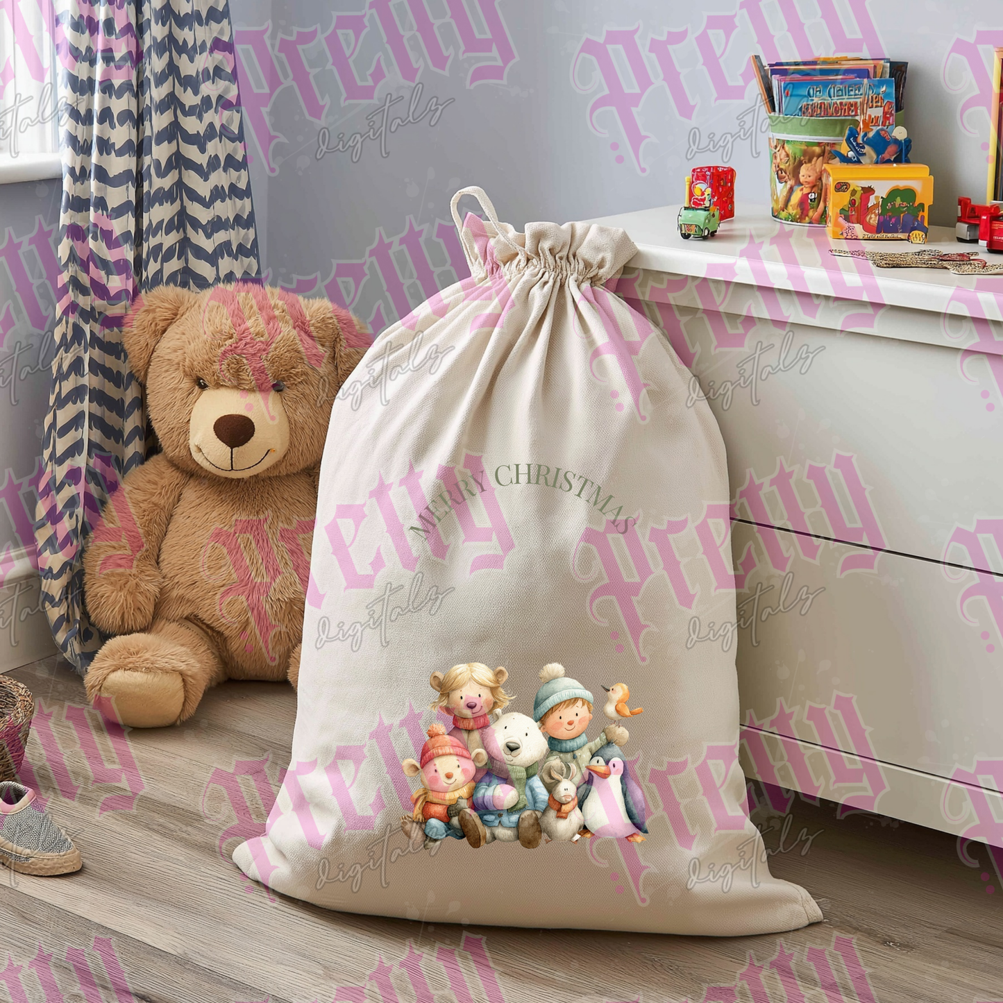 Merry Christmas sack designs bundle png