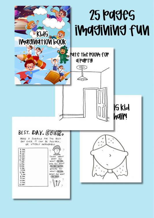 25 page kids imagining fun book