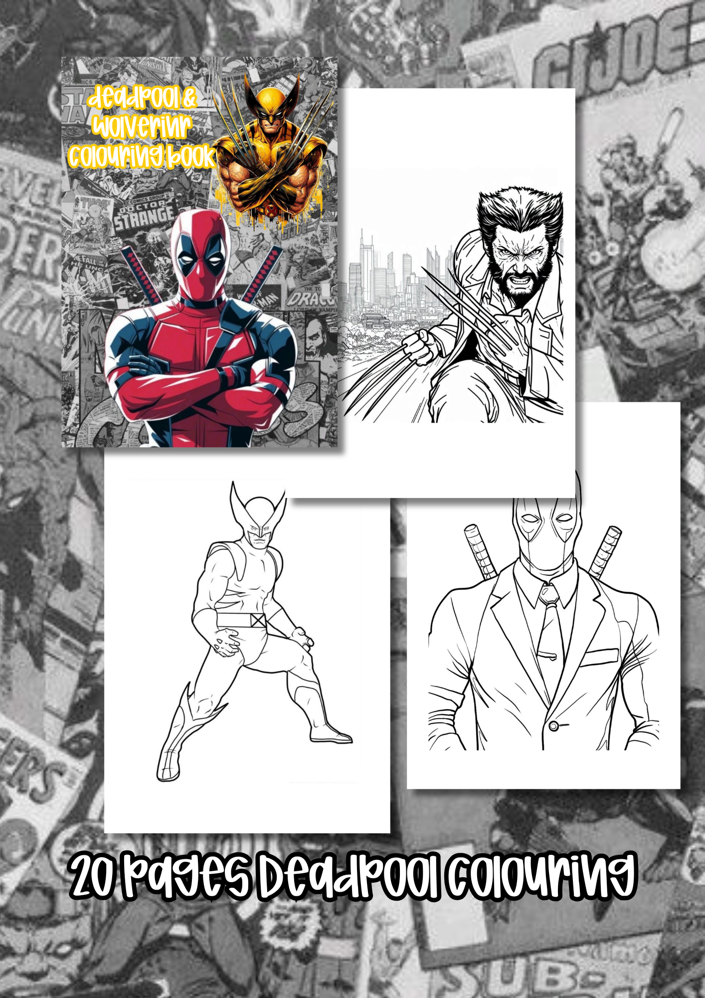 Deadpool&Wolverine colouring book