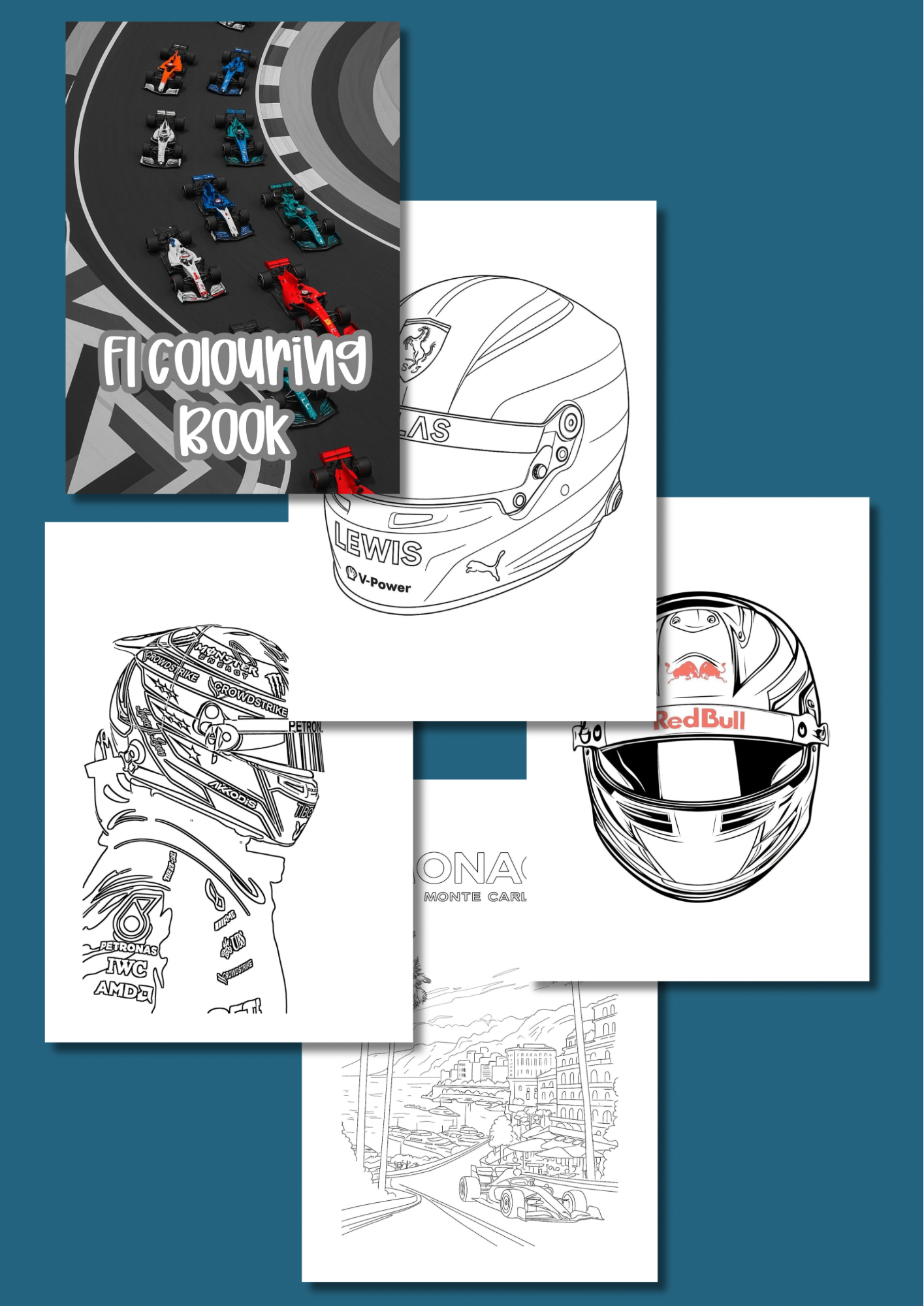 F1 colouring book