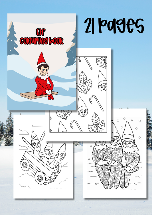 21 page elf colouring book
