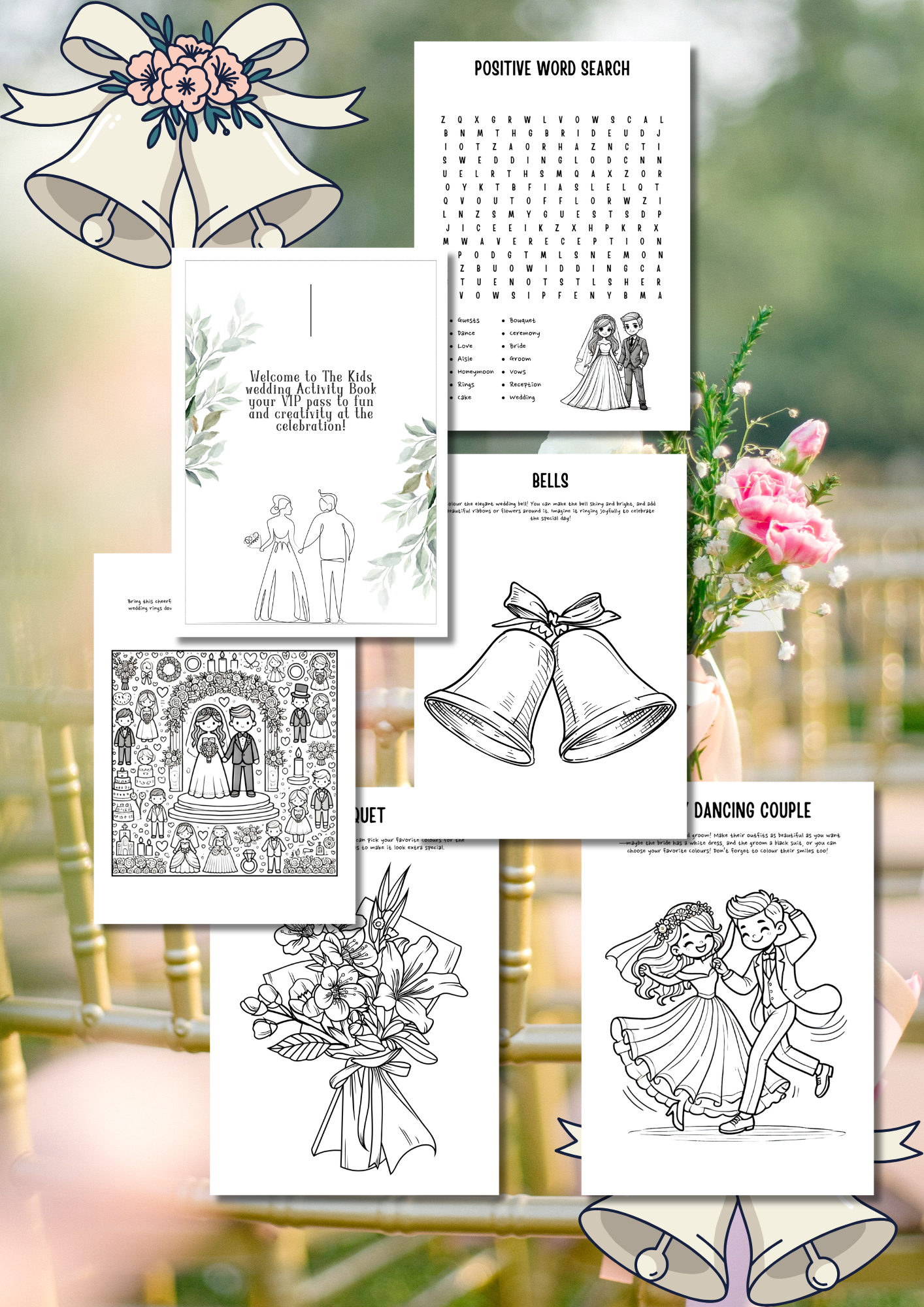 45 page wedding activity book