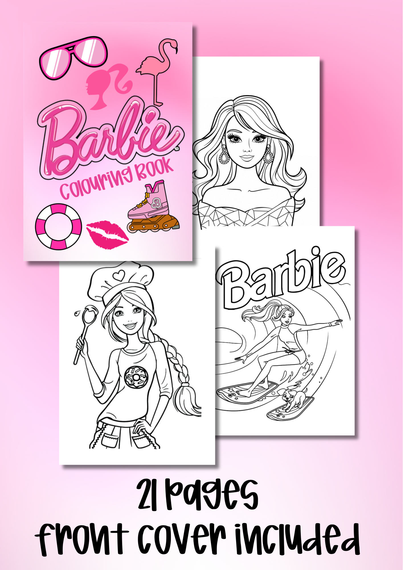 21 page Barbie colouring book