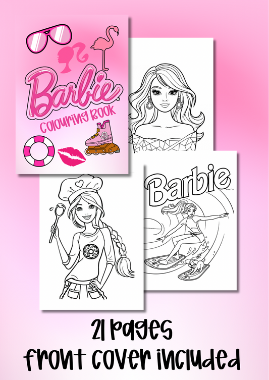 21 page Barbie colouring book