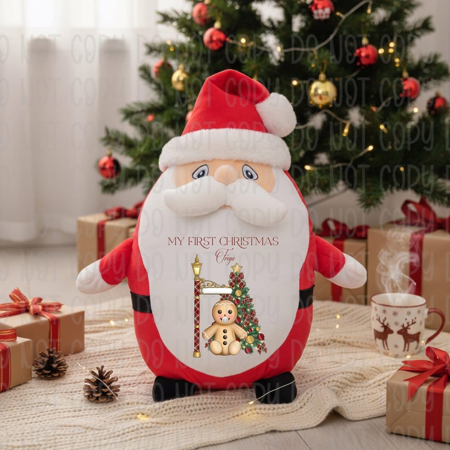 Personalised Santa Teddy – (Pink Bear, Blue Bear & Gingerbread)
