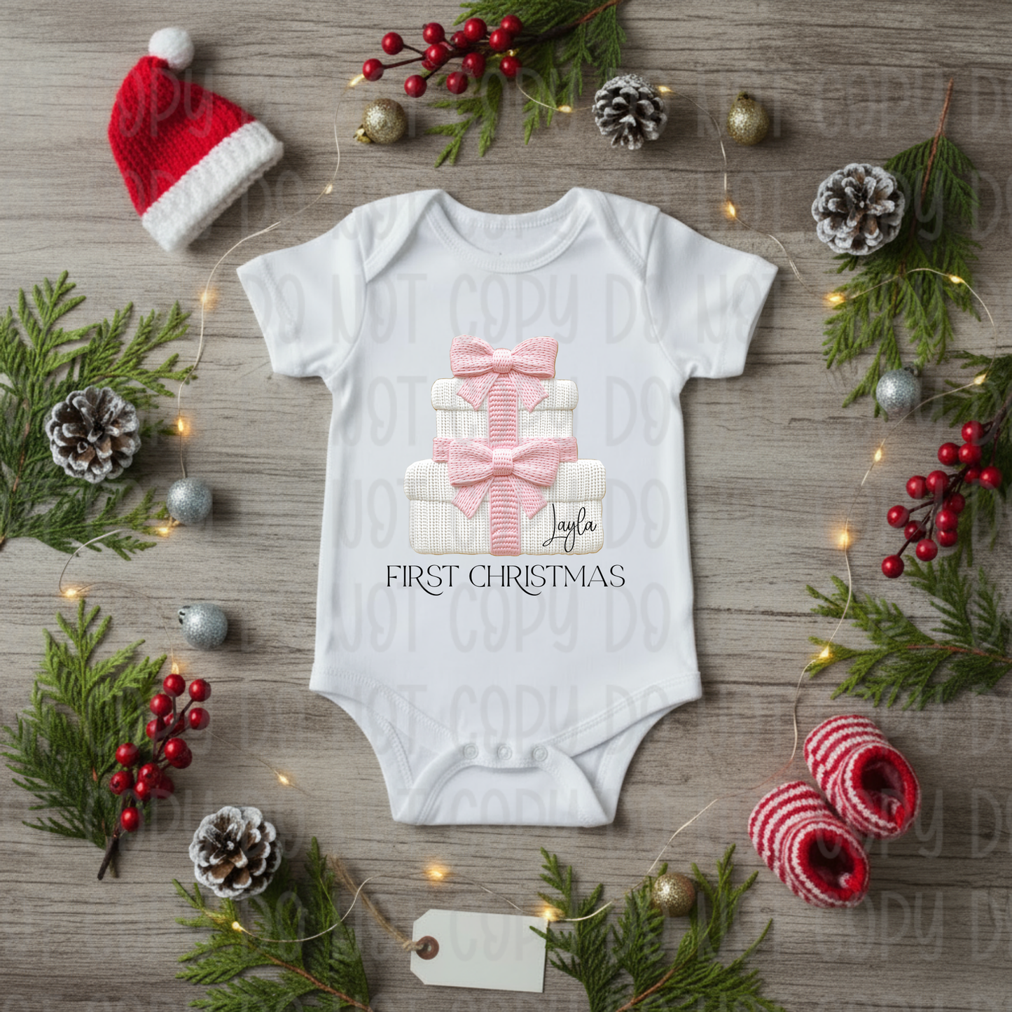 Personalised Baby First Christmas Bodysuit – Custom Name & Gift Design