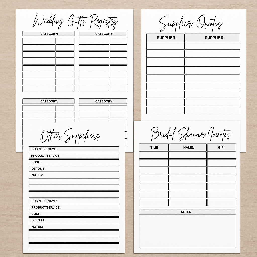 2025 Wedding Planner | 79-Page Digital Download & Printable Canva Template