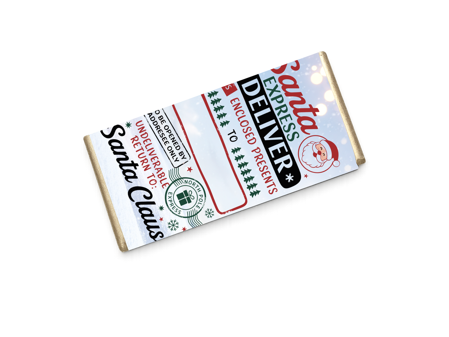 5 PNG Christmas chocolate wrappers ready to print mock ups included in download