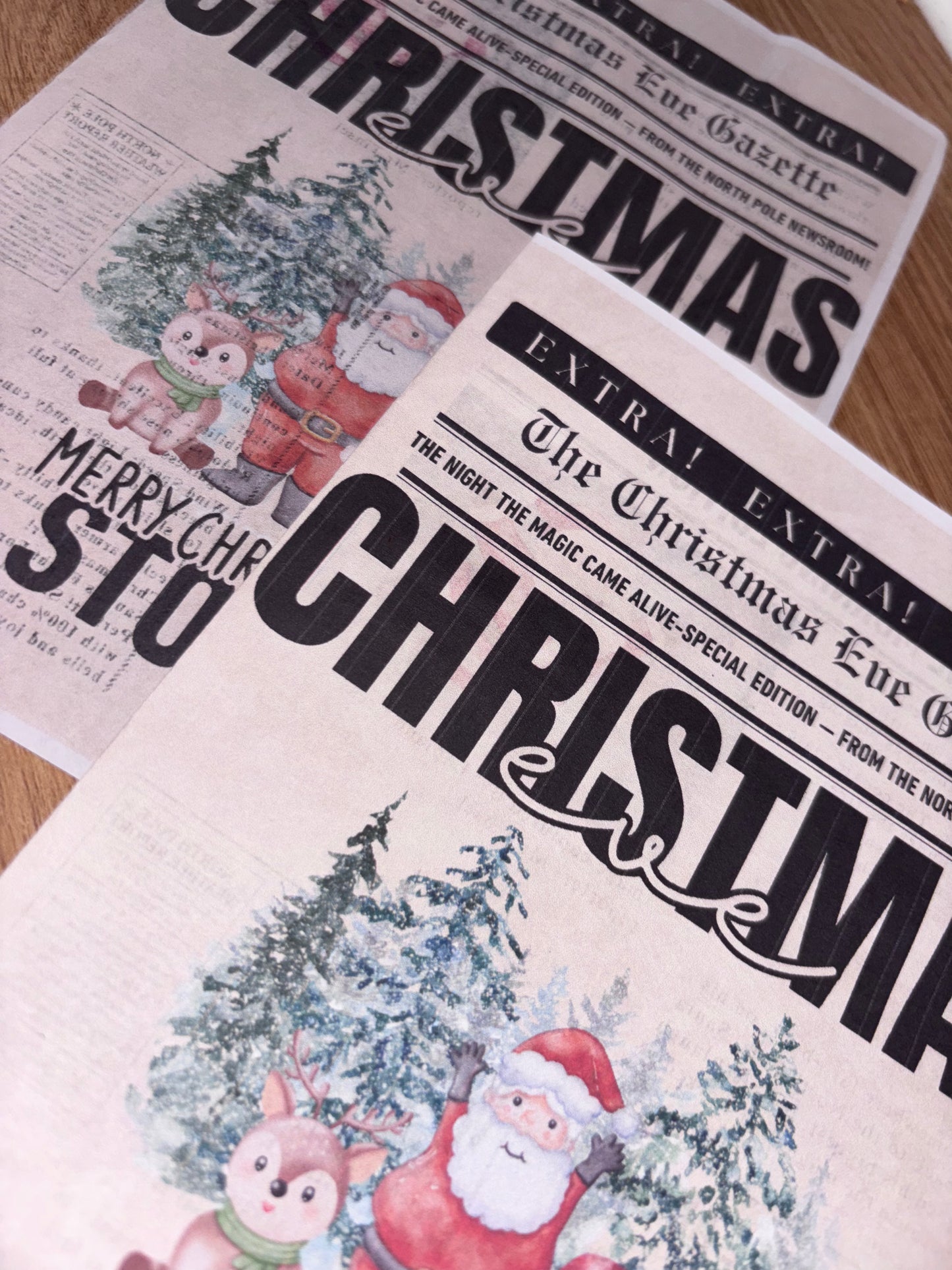 Christmas Story Newspaper Digital Download | Magical North Pole Times | Includes Boy & Girl Versions | Christmas Eve Printable Keepsake PDF