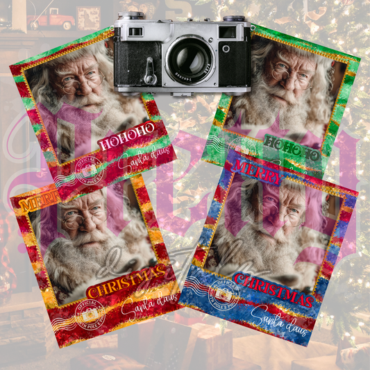Official North Pole Photography Santa Polaroid Bundle | 4 Signed Santa Photos PNG | Magical Christmas Digital Download