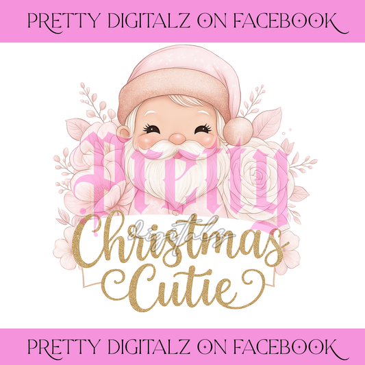 Christmas Cuties Trio – Red, Pink & Mint PNG Set | Adorable Santa Clipart Bundle